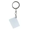 Nouveaux pendentifs Sublimation alliage d'aluminium porte-clés transfert impression blanc bricolage consommables personnalisés porte-clés deux côtés imprimés