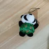 Keychains 5st mini dressing kort plysch panda charms nyckelkedjor telefon hängen söta kvinnor barn ringar gåvor