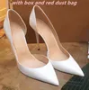 Summer Ladies Designer High Heels Red Bright Sole 8cm 10cm 12cm Stiletto Heel Black Nude Patent Leather Ladies Shallow Mouth Wedding Shoe Strap Box 34-44