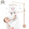 Rattles Mobiles 1Set Cartoon Wood Bed Bells For Kids Assembly Rattles Bracket Born Baby Toys Spädbarn Crib Mobil Bell Bell Baby Accessories 230612