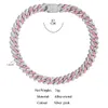 Anhänger-Halsketten, trendige rosa kubanische Kette, mikrogepflasterter Mund, kursiver Buchstabe-Anhänger-Halskette, 14 mm Zinken-kubanische Halskette, Schmuck, Geschenke 230609