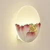 Lâmpada de parede lua cheia em flor estilo chinês luz zen acrílico lótus branco quente simplicidade iluminação interna para sala de estar