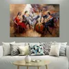 Abstract Canvas Art Concert Party in Four Hand Painted Artwork Painting for Office Space Modern Decor