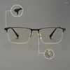 Armação de óculos de sol armação de óculos de titânio puro masculino quadrado pode combinar óculos de prescrição 2023 luxo masculino miopia óculos ópticos