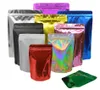 Double-sided Bright Multi Colors Resealable Ziplock Mylar Bag Food Storage Aluminum Foil Bags Plastic Packing Pouches fgh
