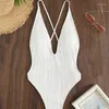 Women's Swimwear 2023 Solid Thong One Piece Swimsuits Women Sexy Push Up Swimming Suit For Bath Ladies High Cut One-pieces