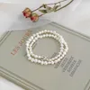 Pendanthalsband Ashiqi Natural Freshwater Pearl Necklace 925 Sterling Silver OT CLASP 6-7mm Barock Pearl Smycken för kvinnor 230609