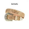 Belts Child Kids Rhinestones Belt Fashion Bling Diamond For Boys Girls Cinturon Mujer Jeans Pants Waist Clothing Decoration