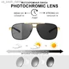 CLLOIO 2023 New Square Photochromic Polarized Sunglasses Men Change Color Sun Glasses Chameleon Anti-glare Driving Oculos de sol L230523