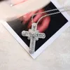 Pendant Necklaces Pendant Necklaces Classic Cubic Zirconia Cross Necklace For Men Women Fashion Gold Silver Color CZ Tennis Chain Hip Hop Gifts J230612