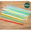 Bar Tools 500Pcs Plastic Drinking Straw Wedding Party Cocktail Supplies Kitchen Accessories Disposable Individual Packaging Beverage straw 230612