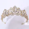 Nakrycia głowy DA284-1 Jasna koreańska biżuteria ślubna Tiara Crystal Crown Performance Dressoria Akcesoria Bridal