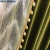 Curtain Modern Olive Green Velvet Curtains For Living Room Bedroom Villa Shading Finished Thickened Solid Color Drapes Window Balcony