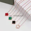 Pendant Necklaces Wholesale 15mm flower pendant 18K gold rose silver necklace 316L Stainless Steel ceramic black white red green pink blue Love Jewelry W J230612