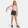 Shorts esportivos femininos calças de ioga casuais com cordão cinturável calças curtas de tecido macio para corrida calças de treinamento fitness gavetas com sensação de nudez