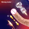 Automatyczne teleskopowe gildo wibrator Gildo Masaż G-Spot Pchanie ogromnego realistycznego penisa z kubkiem ssącym zabawki seksualne dla kobiet L230518