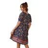 Basic Casual Dresses Chic Elegant Summer Dres 2023 Bohemian Leisure Resort Style Female Dress Fragmented Short Sleeve Skirt Floral Maxi Women 230612