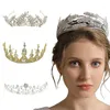 Klipsy do włosów kryształowy opaska księżniczka korona tiara w stylu vintage metalowy obręcz barokowy akcesoria ślubne upuszczenie