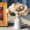 Dried Flowers Simulation 27 Tea Rose Camellia Home Living Room Dining Table Wedding Decoration Fake Artificial Beautiful Bouquet