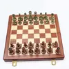 Chess Games Medieval Board with High Quality 32 Tin Alloy Metal Pieces Magnetic Game Atlas 230612