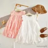 Robes de fille Summer Princess Robe Fashion New Baby Girl Coton Sans manches Blanc pour enfants