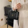 Sacos de noite bolsas de couro envernizado para mulheres 2023 tendência moda pedra padrão bolsa de ombro mulher personalidade luxo pequena bolsa quadrada