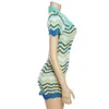 Podstawowa swobodna sukienka Summer Szynki falistej sukienki z krótkim rękawem przycisk polo Mini Bodycon chuda elastyczna elastyczna moda streetwear 230612