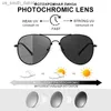 CLLOIO Titanium Alloy Polarized Sunglasses Men Women Fashion Photochromic Sun Glasses Chameleon Anti-glare Driving Oculos de sol L230523