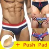 Costumi da bagno 17 uomini stili Brief con push pad sexy costume da nuoto impermeabile per nuotare per il bagno pantaloncini da bagno sunga