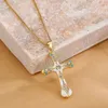 Collane con ciondolo Mafisar Europa e moda americana Hip-hop Trend Cross Drip Oil Zircon Chain Collana Party Jewelry Gifts