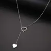 Collane con ciondolo CACANA Ciondoli lunghi a forma di cuore per le donne Collana dal design semplice Elegante gioielli in acciaio inossidabile Regalo per feste R230612