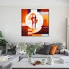 Contemporary Figure Abstract Oil Painting on Canvas Circle of Love I Artwork Vibrant Art for Home Decor