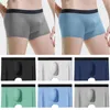 Underbyxor Sexiga män Ice Silk Boxer Shorts underkläder för trosor Briefs Sömlösa ultratunna sommarfast andningsbara andningar