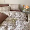 Bedding sets 100Cotton Floral Print Vintage Bedding Set Simple Comfortable Duvet Cover Set with Sheet Comforter Covers cases Bed Linen Z0612