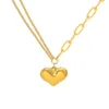 Pendentif Colliers En Acier Inoxydable Style Baroque Chaîne Asymétrique Grand Doux Coeur Pendentifs Charmes Ras Du Cou Kpop Collier Pour Femmes Bijoux R230612