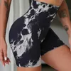 Tie Dye Summer Yoga Seamless High midja Hip Enhancement Fitness Camo Shorts Gym Women's Sports Tight Hateble Pants P230606
