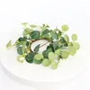 Decorative Flowers 4Pcs Pillar Rings Wreaths Artificial Eucalyptus Leaves Holder Napkin For Wedding Home Tabletop Decor Green