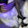 Women Socks Sexy Tights Retro Jacquard Fishnet Stockings Ladies Thin Nylon Mesh Tight Pantyhose Female Hosiery Summer Bottoming