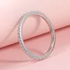 Solitaire Ring Smyoue 18K White Gold Plated Full Rings for Women Matching Wedding Diamond Band S925 Sterling Silver Jewelry 230609