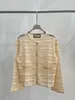 Chandails pour femmes Designer 2023 Nouveau Automne Milan Runway O Cou À Manches Longues Haut De Gamme Jacquard Cardigan Tops 30SF