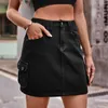 Skirts Casual Goods denim Tights Solid Short Pockets Fashion Street Clothing Women's Summer Skiing Jupe New G220606