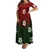 Casual Dresses Polynesian Loose Women's Dress Mid-sleeve Long Summer Pommel Party Custom Pattern Dark 2023 Latest Model