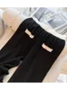 Femmes deux pièces pantalons 2023 automne hiver femmes décontracté tricoté noir costumes couleur bloc col en v tricot Cardigan pantalons ensembles