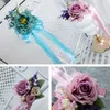 Decorative Flowers Artificial Flower Wedding Car Decoration Rose Ribbon Garland For