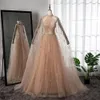 Urban Sexy Dresses Serene Hill Dubai Arabic Luxury Nude A Line Beaded Evening With Cape Sleeves Gowns For Women Wedding Party 2023 LA71803 230612
