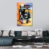 Abstract Canvas Art Striped Fish Painting Handmade Modern Decor for Kitchen