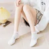 Women Socks Spring Thin White Women's Cotton Shallow Mesh Lace Small Flowers Cute Japanese Boat