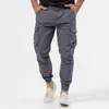 Pantalons pour hommes Homme Tous les outillages assortis Boutons multi-poches Pantalons de couleur unie Hommes Cargo Coupe décontractée