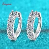 Hoop Huggie Smyoue 18k 3cttw Hoop Earring for Women 4mm Stones D Color Sparkling Created Diamond Earring 100% 925 Sterling Silver 230609