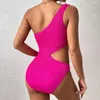 Kadın Mayo Nighpha Kadınlar Tek Parça Şeritli Mayo Tek Omuzlu Kesim Seksi Mayo Takım 2023 Monokini Düz Renk